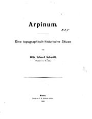 Cover of: Arpinum. by Otto Eduard Schmidt