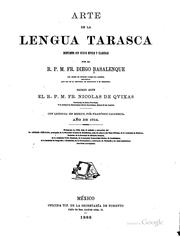 Arte de la lengua tarasca by Diego Basalenque