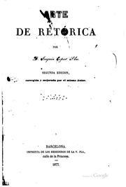 Cover of: Arte de retórica.