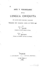 Cover of: Arte y vocabulario de la lengua chiquita