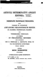 Cover of: Articuli determinativi anglici historia.