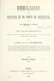 Cover of: Nobiliaire des Pays-Bas et du comté de Bourgogne by Vegiano, de Seigneur d'Hovel.