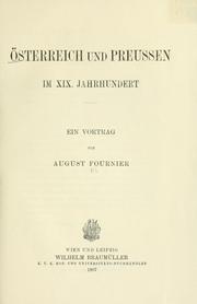 Cover of: Osterreich und Preussen im 19. Jahrhundert: ein Vortrag