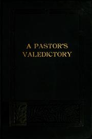Cover of: pastor's valedictory: a selection of early sermons