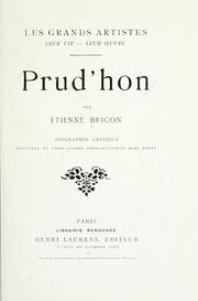 Cover of: Prud'hon by Etienne Louis Marie Joseph Bricon