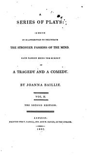 Cover of: Plays on the Passions (1798 edition)