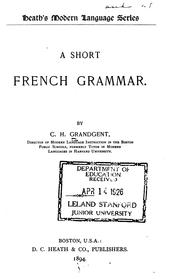 Cover of: A short French grammar. by C. H. Grandgent