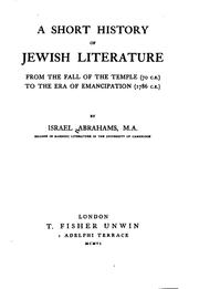 Cover of: A short history of Jewish literature by Israel Abrahams