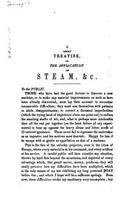 Cover of: short treatise on the application of steam | James Rumsey