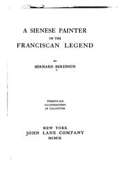 Cover of: Sienese painter of the Franciscan legend