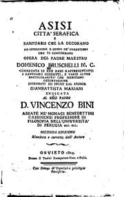 Cover of: Asisi citta' serafica e santuarii che la decorano by Domenico Bruschelli
