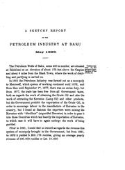 Cover of: A sketchy report on the petroleum industry at Baku, May 1886. by F. H. Trevithick