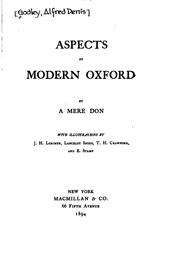Cover of: Aspects of modern Oxford