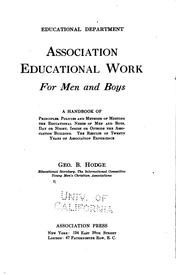 Cover of: Association educational work for men and boys by Young men's Christian associations. International committee. Educational dept