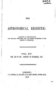 Cover of: The Astronomical Register | 