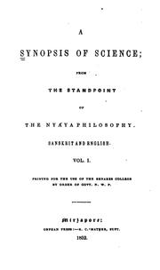 Cover of: A Synopsis of science form [sic] the standpoint of the Nyáya philosophy by 