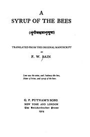 Cover of: A s yrup of the bees ... by Bain, F. W., Bain, F. W.