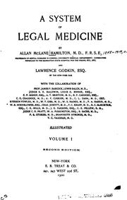 Cover of: A system of legal medicine by Allan McLane Hamilton, Allan McLane Hamilton