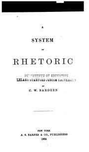 Cover of: A system of rhetoric by C. W. Bardeen