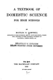 Cover of: A textbook of domestic science for high schools