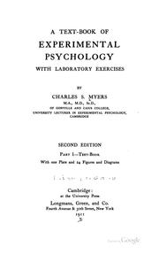 Cover of: A text-book of experimental psychology by Myers, Charles Samuel