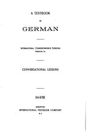 Cover of: A textbook on German ...