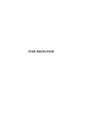 Cover of: A textbook of pure mechanism by Frederick Hubbard Sibley