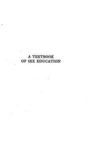 Cover of: A textbook of sex education for parents and teachers by Walter Matthew Gallichan