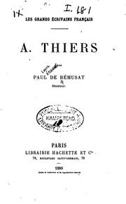 Cover of: A. Thiers