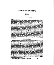 Cover of: tour to Quebec, in the autumn of 1819.