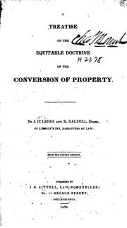 Cover of: treatise on the equitable doctrine of the conversion of property.