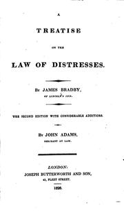 A treatise on the law of distresses by James Bradby