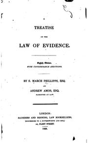 Cover of: A treatise on the law of evidence.