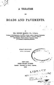 Cover of: A treatise on roads and pavements. by Ira Osborn Baker