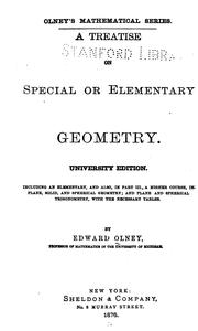 Cover of: treatise on special or elementary geometry.