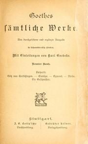 Cover of: Sämtliche Werke.: Mit Einleitungen von Karl Goedeke.