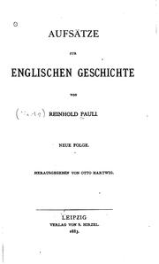 Cover of: Aufsätze zur englischen geschichte by Reinhold Pauli