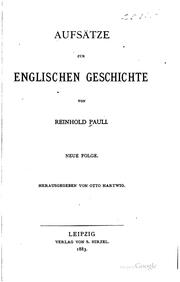 Cover of: Aufss̈atze zur englischen geschichte by Reinhold Pauli