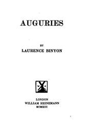 Cover of: Auguries by Laurence Binyon