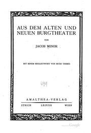 Cover of: Aus dem alten und neuen Burgtheater