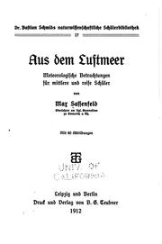 Cover of: Asu dem luftmeer by Max Sassenfeld