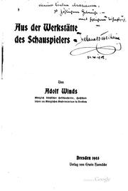 Cover of: Aus der Werkstätte des Schauspielers