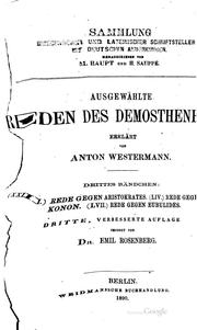 Cover of: Ausgewählte reden des Demosthenes...