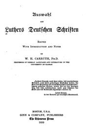 Cover of: Auswahl aus Luthers deutschen schriften