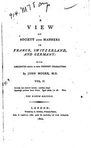 Cover of: A view of society and manners in France, Switzerland, and Germany by Judith Martin