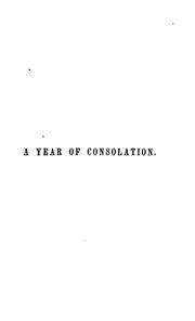 Cover of: year of consolation. | Fanny Kemble