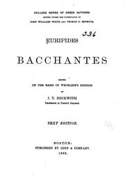 Cover of: Bacchantes by Euripides