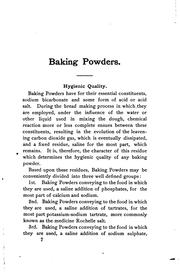 Cover of: Baking powders.: A treatise of the character, methods for the determination of the values, etc. with special reference to recent improvements in phosphate powders.