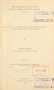 Cover of: A study of prehistoric anthropology: hand-book for beginners