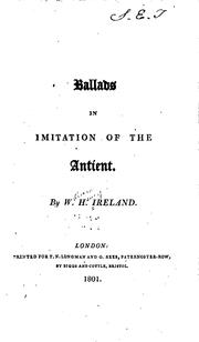 Cover of: Ballads in imitation of the antient.